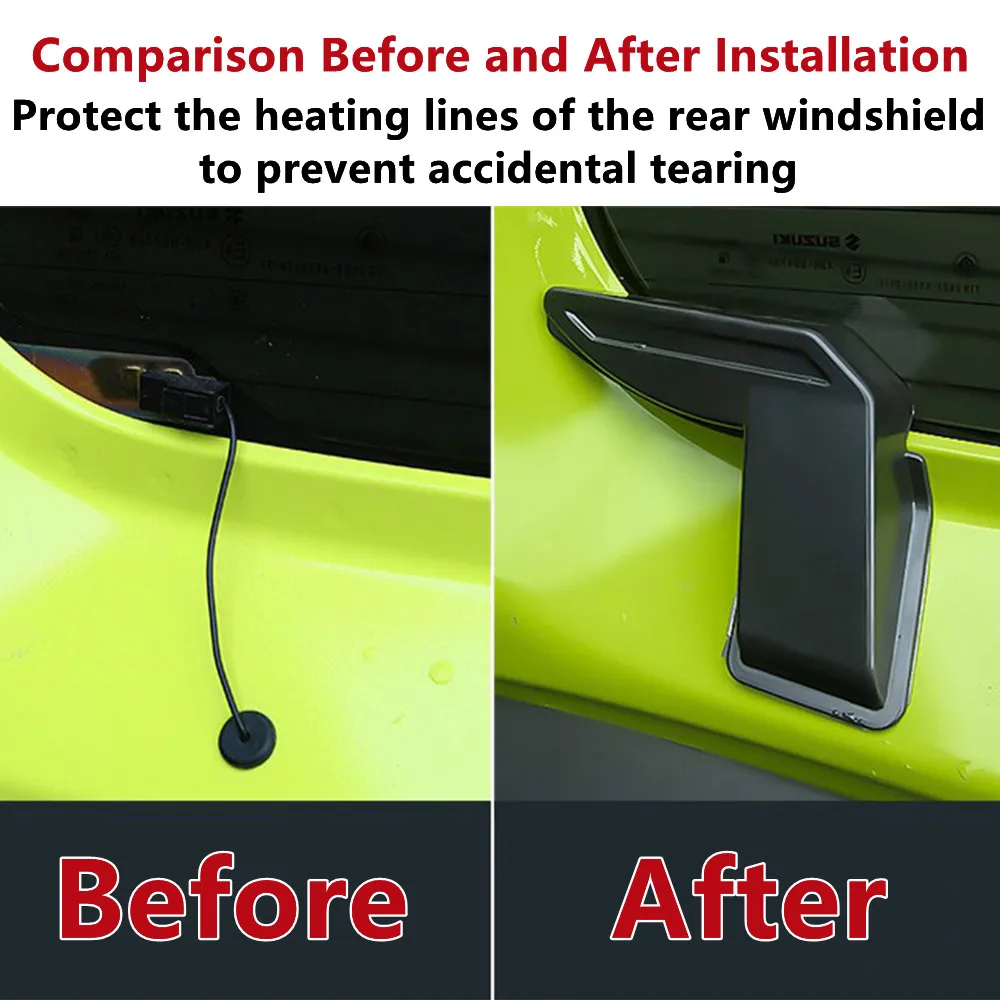 Car Rear Windshield Heating Wire Protection Cover Trim for Suzuki Jimny JB64 JB74 2019-2023 Interior Mouldings Accessories 2PCS