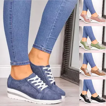 

Hot Women's Running Shoes Athletic Casual Walking Platform Sneakers Sports Lace-up Shoes MVI-ing