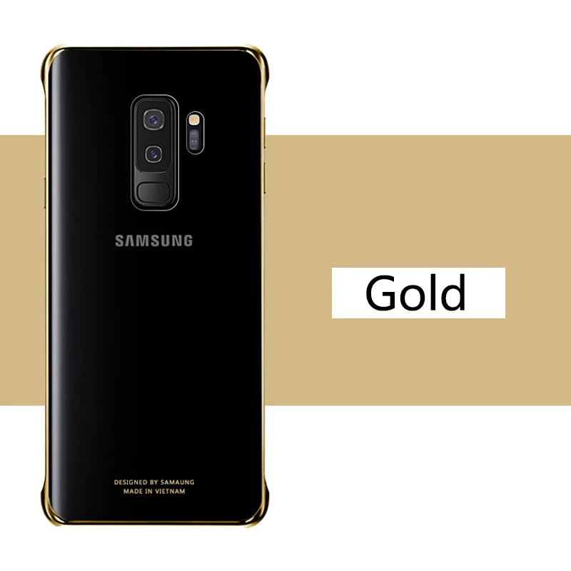Gold Официальный чехол samsung galxy S8 S9 S10 Plus, прозрачный Жесткий Тонкий чехол для ПК, полностью защитный чехол для samsung S10E, Роскошный прозрачный чехол - Цвет: Gold