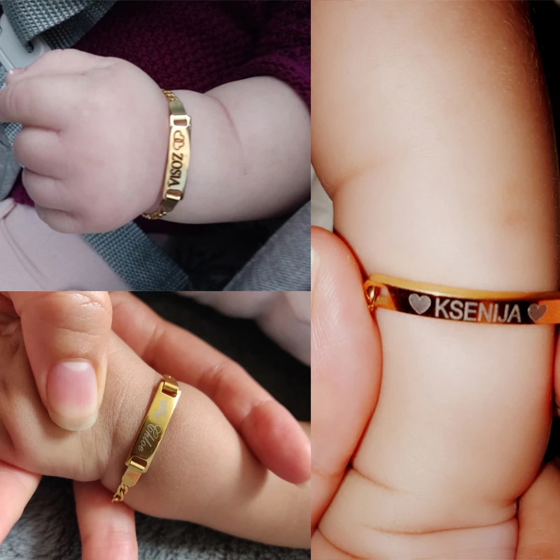 Vnox Custom Personalize Baby Name Bracelet, Anti Allergy ...
