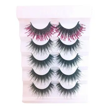 

5 Pair false eyelashes extension Luxury 3D False Lashes Fluffy Strip Eyelashes Long Natural Party Eye Makeup 30p1213