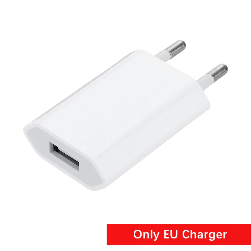 Only EU Charger Зарядное устройство комплект usb-кабель для зарядки+ EU/US usb зарядное устройство для iPhone 5 5S 6 6S 7 8 Plus X XS Max XR 11 Pro Max настенный адаптер питания - Цвет: Only EU Charger