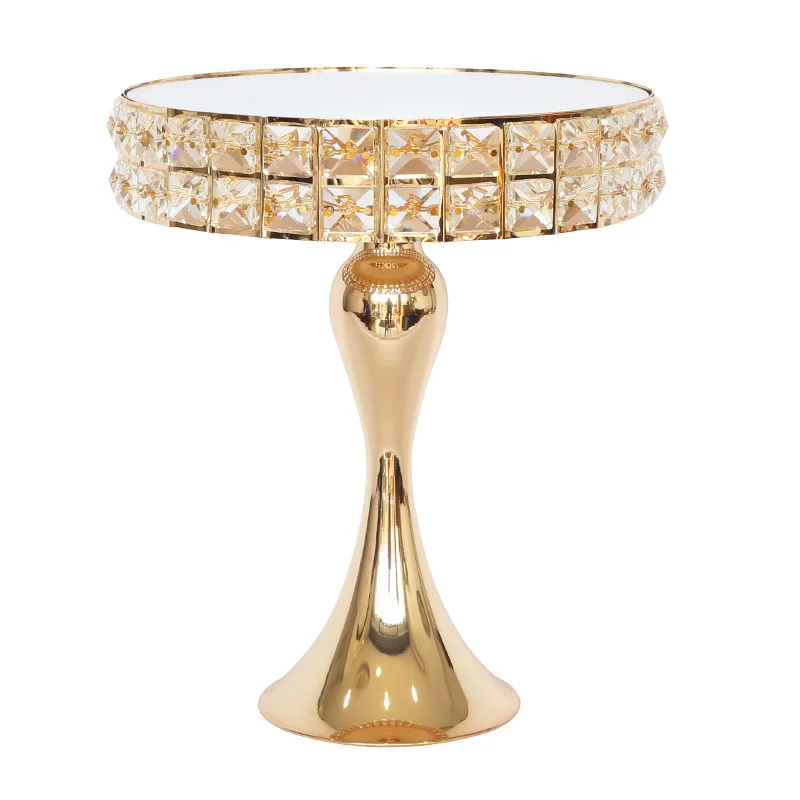 Crystal Gold Plated Cheese Dessert Cupcake Cake Stand 1pcs-13pcs Set With Mirror Plate