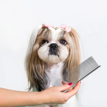 

Metal Comb for Dogs Stainless Steel Pet Dog Cat Pin Comb Hair Brush Hairbrush Flea Comb Dogs Cats Pets Accessories