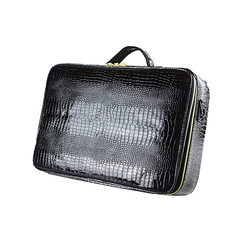 Makeup Bag New PU Leather Makeup Bag Large Capacity Compartment Travel Tattoo Storage Cosmetic Case