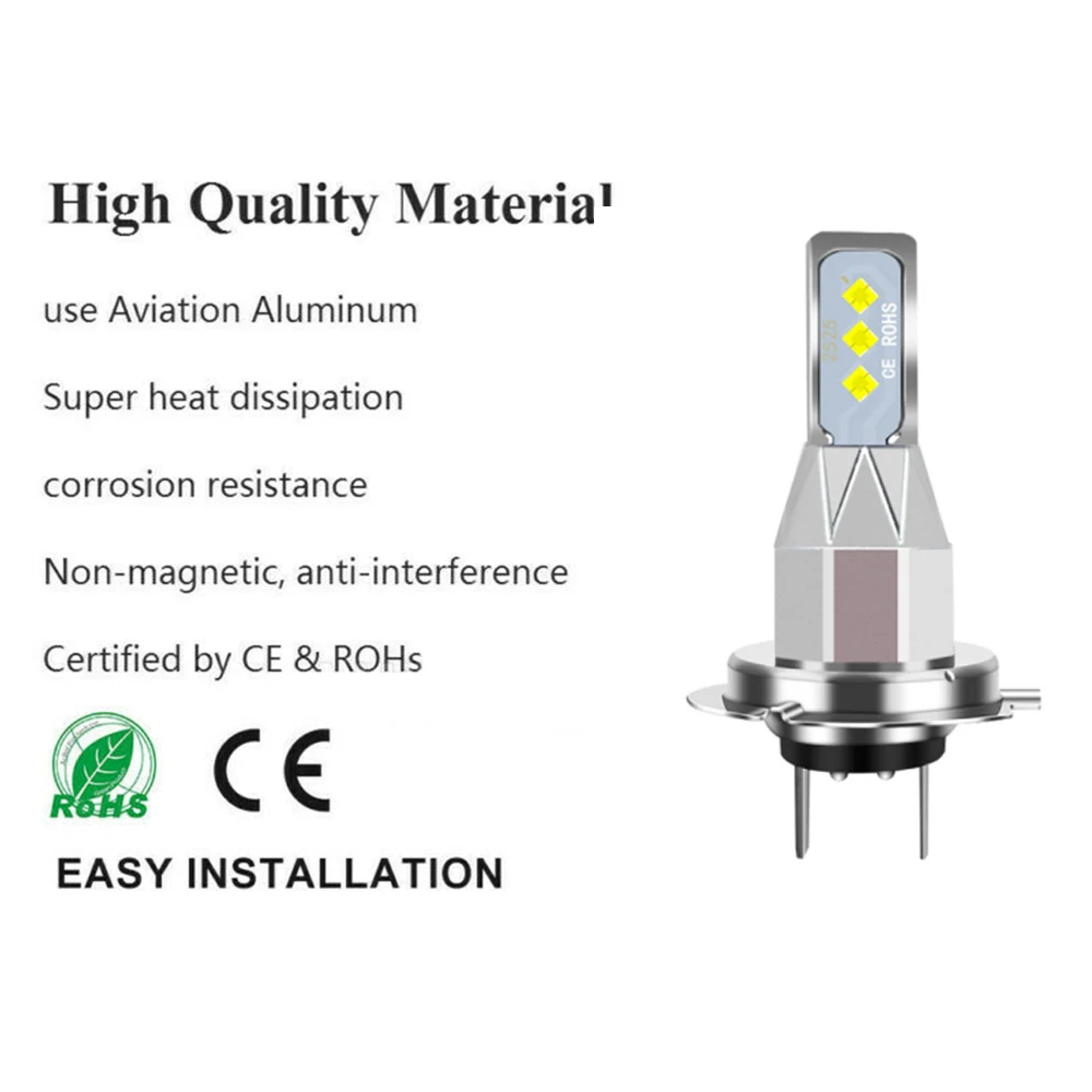 2Pcs 80W 20000LM Car Led Headlight H1 H3 H4 H7 H8 H11 9005 HB3 9006 HB4 High Beam Auto Lights Bulb Automobiles Turbo Fog Lamp led car lights,led lights,led bulbs,led headlights,led car headlights,car headlamps,hid headlight bulbs