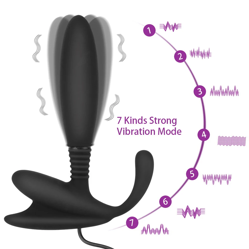 Prostate Massager Anal Vibrator Silicone 7 Vibration Modes_voghion.com