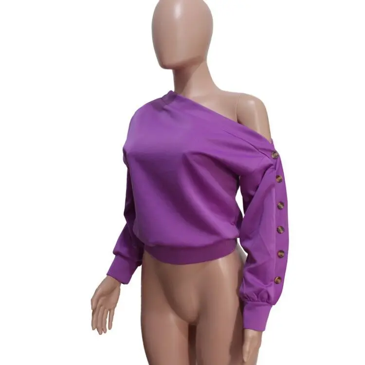Adogirl/толстовка с длинными рукавами на пуговицах и открытыми плечами; пуловер; Топ