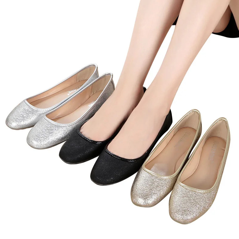 

British-Style Square Head Flat Versatile Moccosins Spring WOMEN'S Shoes Square Flat Ladi