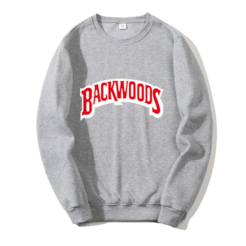 Пуловер с круглым вырезом, уличная одежда, мужская толстовка с принтом Backwoods, модная осенне-зимняя мужская толстовка в стиле хип-хоп, толстовки, топы - Цвет: Gray