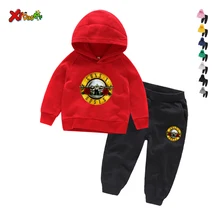 Kids Clothing Guns music hip hop Casual Boys Cartoon Sports T-shirt Pants 2pcs/Set Infant Outfit Kids Clothes Suit Tracksuits 