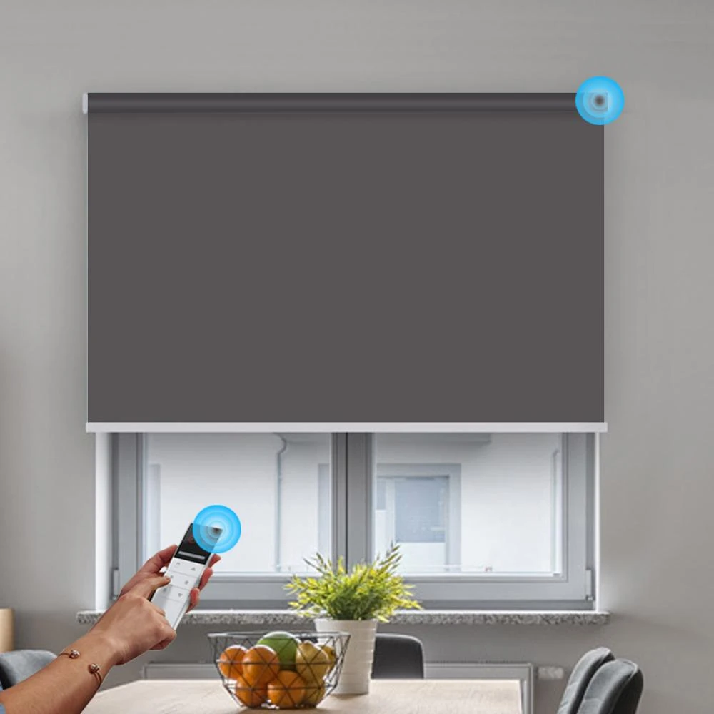 Zshine Motorized Window Roller Blinds Remote Control Rechargeable Motor
