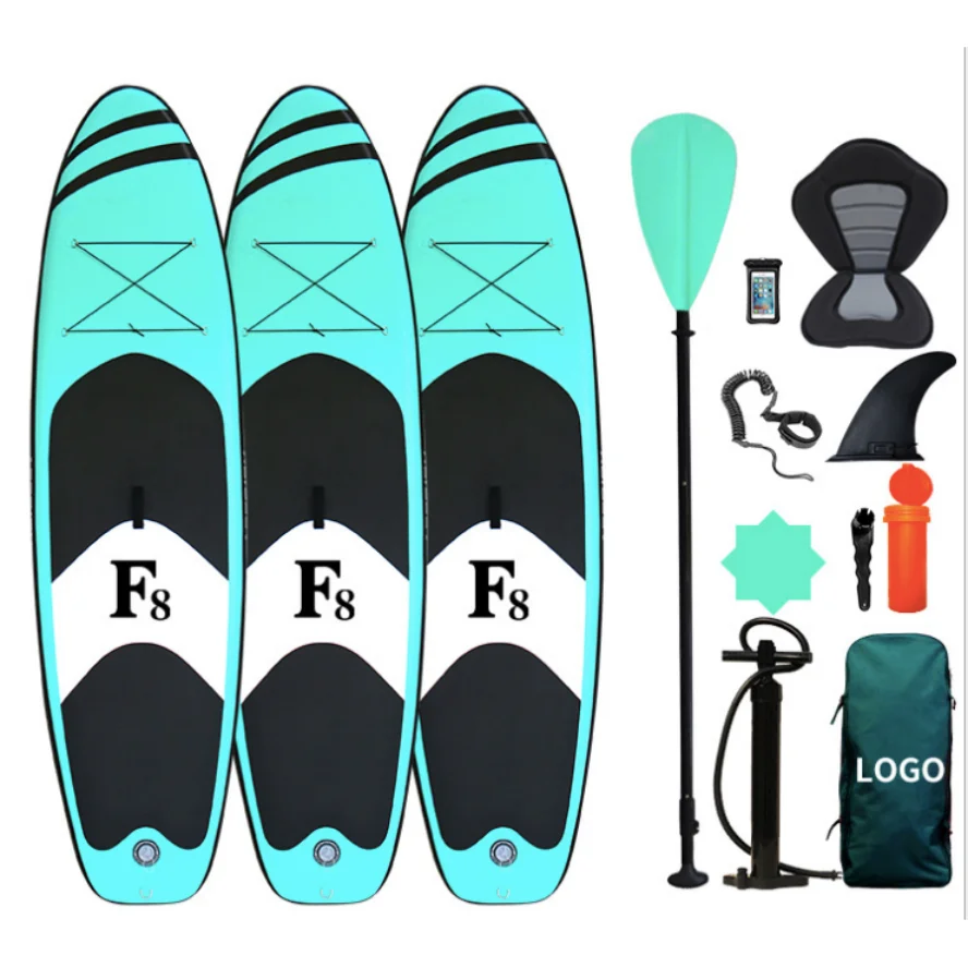 Tabla de surf inflable F8 para adultos, tabla de paddle, color verde