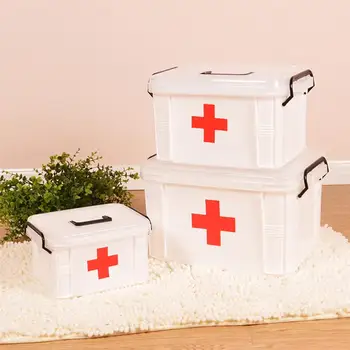 

First Aid Kit Emergency Medical Box Plastic Medicine Cabinet Household First Aid Box Pill Storage Case Medication Organizer