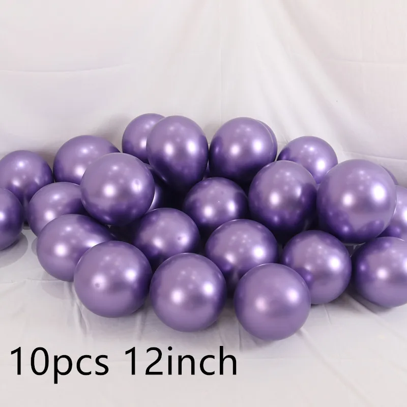 12 дюймов металлические цветные латексные шары конфетти микс 10 шт гелиевые надувные шары шар на день рождения, свадьбу, вечеринку - Цвет: purple