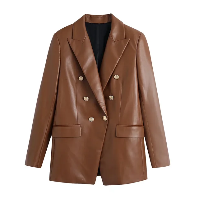 Brown Blazer Blazer With Back Vent Zara Women Fashion Notched - Main Image