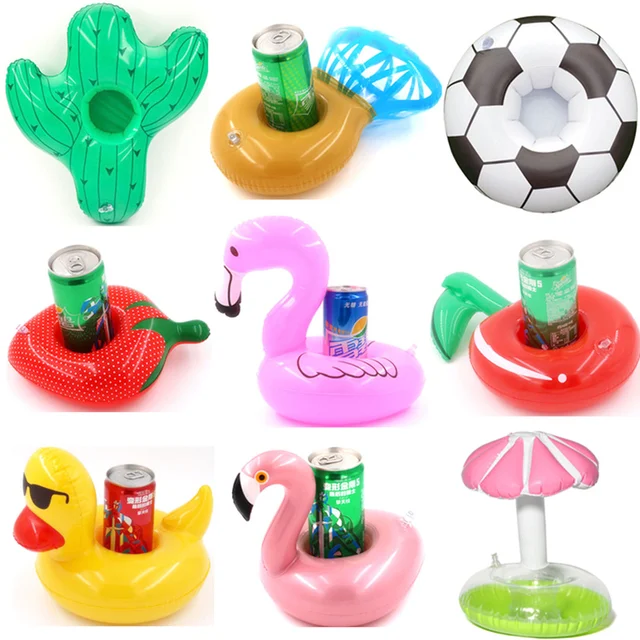 15/20pcs Not repeating Mini fanny Inflatable Red Flamingo Floating Drink Cup Holder Swimming Pool Bathing Beach Party Toy Boia 2