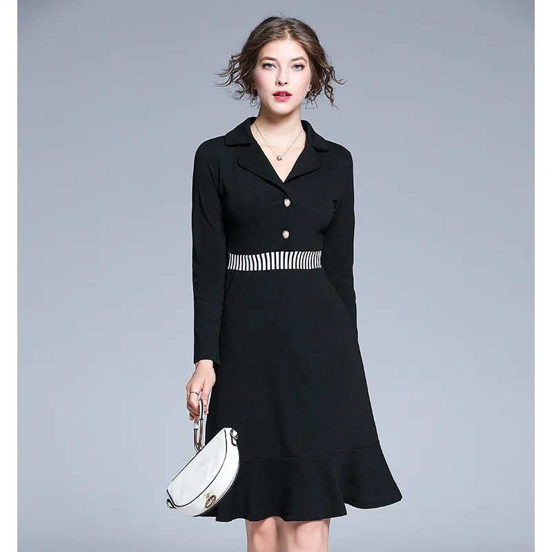 

Ozhouzhan Elegant Goddess Fishtail Skirt 2019 Autumn Clothing New Style Slim Fit Slimming High-waisted Black And White with Patt