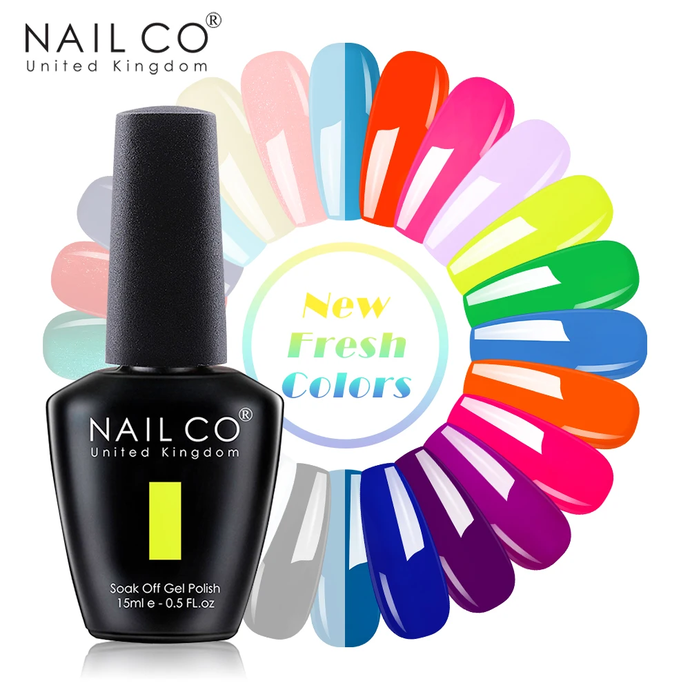 NAILCO 15 мл летний яркий Свежий Флуоресцентный Цветной Гель лак для ногтей Дизайн