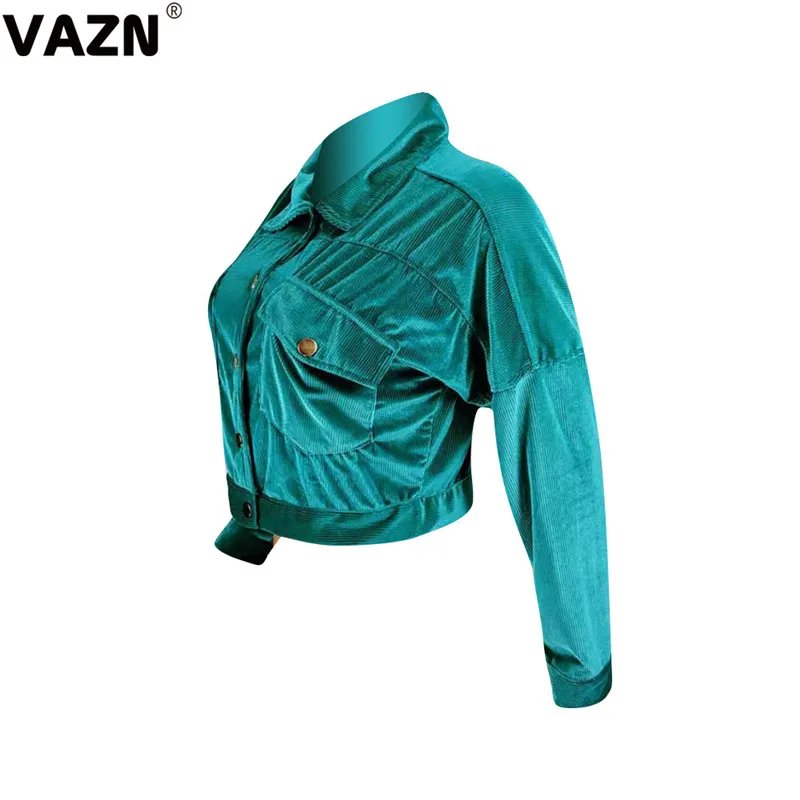 VAZN WYNZ8235 Осенняя верхняя одежда из замши популярная зеленая с длинным рукавом Сексуальная Неопрятная свободная мягкая модная женская короткая верхняя одежда