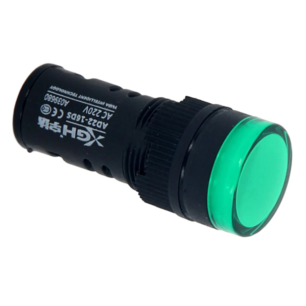 AD22-16DS AC 220V Energy Saving LED Indicator Light, High-brightness Green