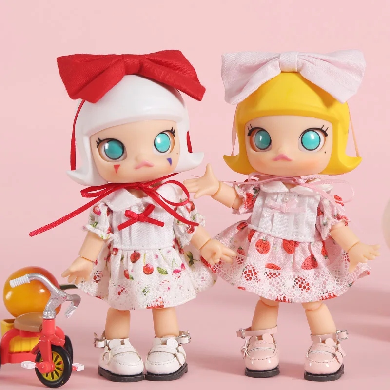 Платье куклы Ob11 1/12 bjd детская юбка красивый узел свинья Молли Красная Шапочка круглая Кукла одежда детский подарок на год