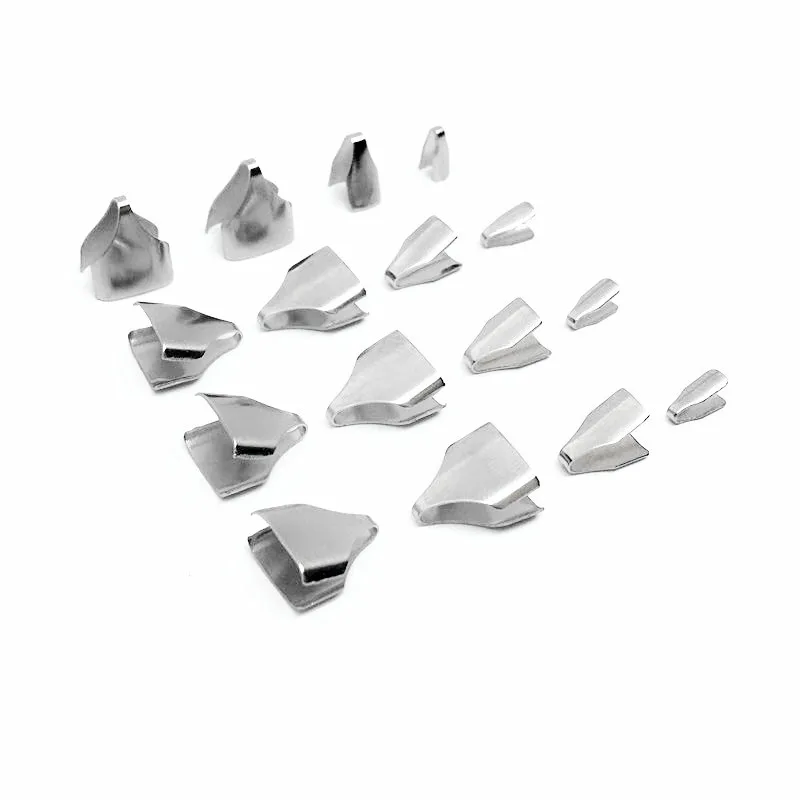 316 Stainless Steel Flat Cords Crimp End Beads Caps 100pcs/lot for Jewelry Making stainless steel chains