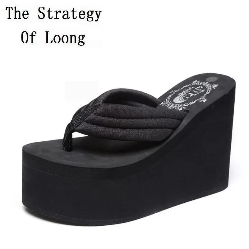 Sandalias de tacón alto gruesas para mujer, Chanclas de Color puro, zapatos de verano de talla grande 40 41, 2021