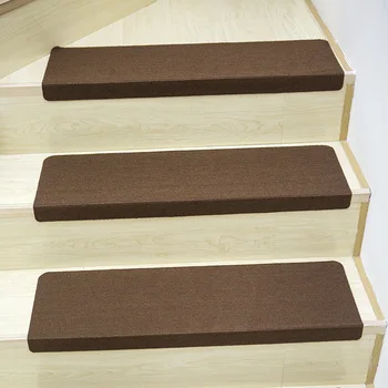 

3PCS/Set Free Cutting Wear Resistant Grip Anti Bacterial PVC Backed Washable Sound Insulation Non Slip Stair Mats Treads Home