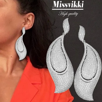 

missvikki New Luxury High Quality Cubic Zirconia Pendant Earrings Unique Noble Wedding DUBAI American Women Jewelry Gift