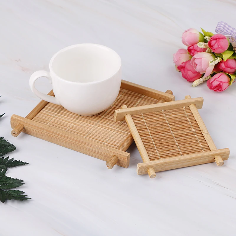 1pcs bamboo cup mat tea accessories table placemats coaster home kitchen decor hot