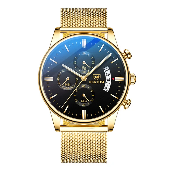 NEKTOM модные механические мужские часы Лидирующий бренд Роскошные спортивные наручные часы мужские водонепроницаемые кварцевые мужские часы Relogio Masculino - Цвет: W8186D