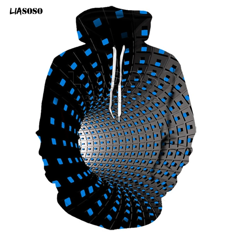 2 LIASOSO, стиль, 3D толстовки, мужские/женские, цветные, психоделические, цветные, 3d принт, мужские толстовки с капюшоном - Цвет: 2