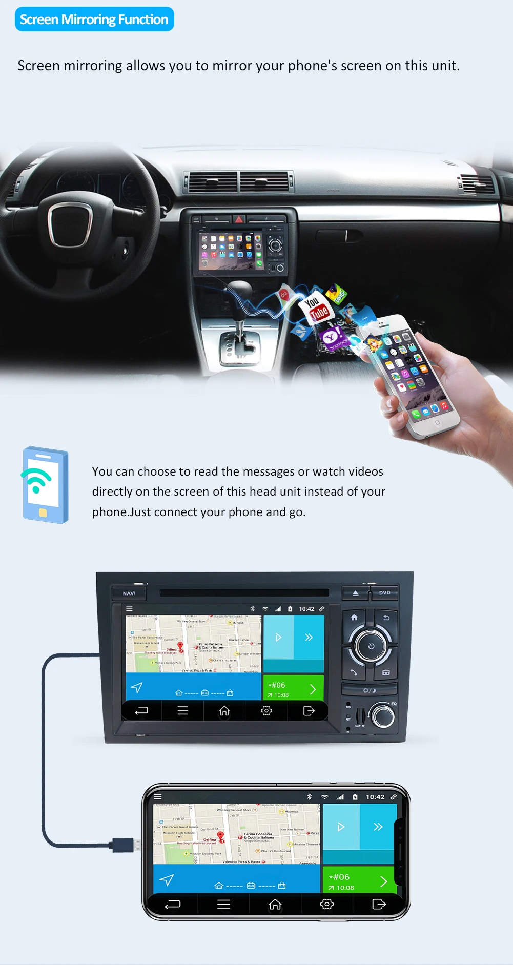 Best Octa CoreCar Multimedia DVD 2Din Android 9.0 Autoradio for Audi A4 2003-2011 GPS Navigation Rear View Camera Support OBD DAB 4G 9 Best Octa CoreCar Multimedia DVD 2Din Android 9.0 Autoradio for Audi A4 2003-2011 GPS Navigation Rear View Camera Support OBD DAB 4G 9