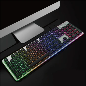 

Gaming Mechanical Keyboard With backlight USB 104 RGB Switch Backlit Wired Ergonomic Keyboard For PC Laptop Tablet