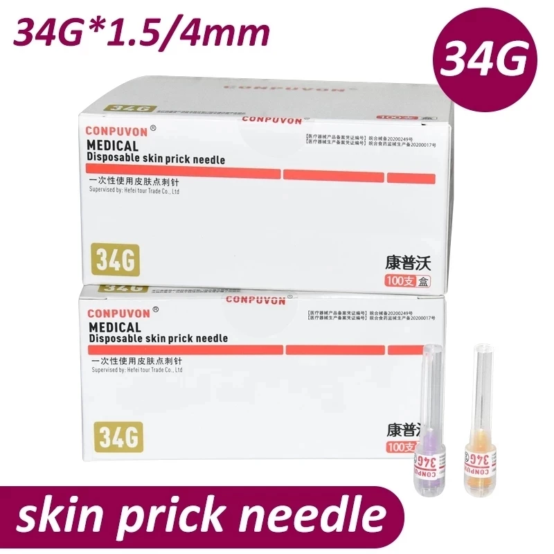 34G 1.5mm 4mm Needle Piercing Transparent Syringe Injection skin prick glue Clear Tip Cap ForPharmaceutical injection needle | Красота и