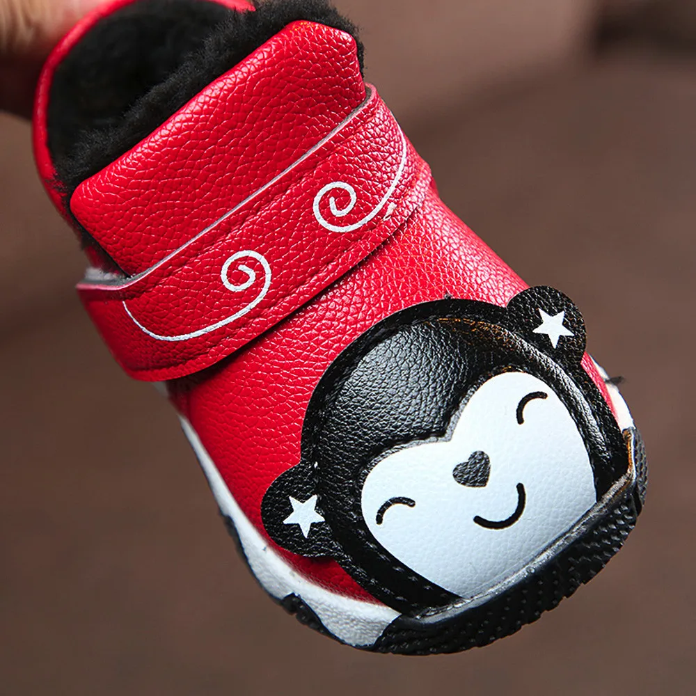 Обувь без шнуровки на хлопковой ткани и резиновые теплые носки для ребенка, не начавшего ходить устойчивые туфли для мальчиков и девочек всесезонные с очаровательными и умный дизайн обуви