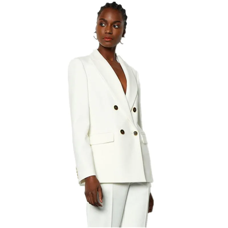 

Double-breasted women's suit fashion slim women's suit two-piece blazer+ trousers women's pants suits брючный костюм женский