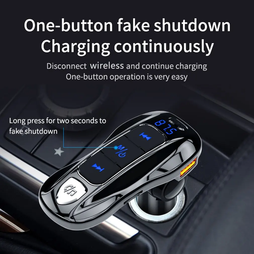 BC55 18 Вт PD 3,0 QC 3,0 Быстрая зарядка USB зарядное устройство беспроводной 5,0 Hands-free автомобильный комплект беспроводной fm-передатчик модулятор
