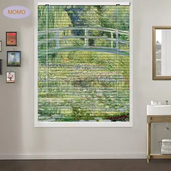 

MOMO Blinds Patterned Zebra Custom Blinds, Bridge of Japan,by Claude Monet,Premium 2.5cm Blackout Light Filtering Horizontal