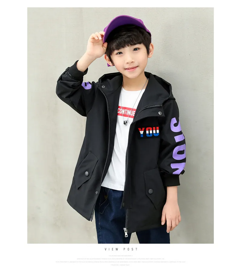 Hot Sale Baby Boy Jacket Coat Spring Autumn Children Clothing Long Sleeved Hoode Windbreaker Toddler Clothes 4T-16T