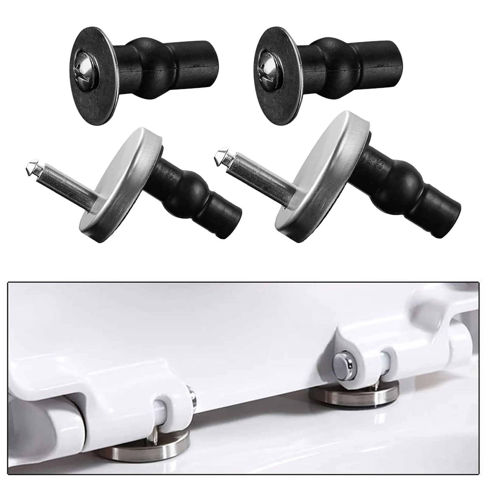 Replacement Toilet Seat Hinge Fitting Screw Anchoring Setscrew Pin for Most Standard toilet seats