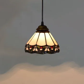 

Hanglamp Pendant Lights Lampen Lamp 20cm Tiffany's Stained Living Room Dining Corridor Balcony Chandelier American Style Odiff