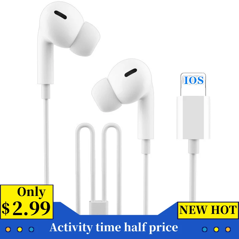 

For ios IPhone Bluetooth Headsets Wired Sport Bluetooth Earphone with Microphone Earbuds In-Ear Headset for iPhone 8 7 6 X XR