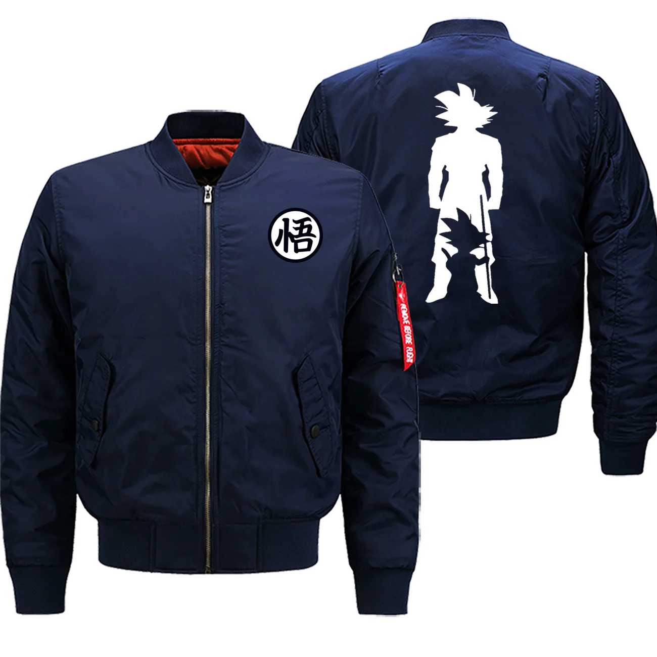 Драконий жемчуг аниме узор куртка Бомбер для мужчин Высокое качество Зима s Военная армейская уличная ретро спортивный костюм мужская верхняя одежда 8XL - Цвет: dark blue5
