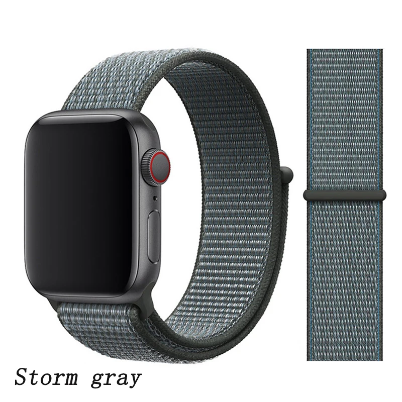 Ремешок для apple watch 5 4 ремешок 44 мм 40 мм Correa 42 мм 38 мм iwatch 5 4 3 2 нейлоновый браслет pulseira ремешок для часов - Цвет ремешка: Storm gray