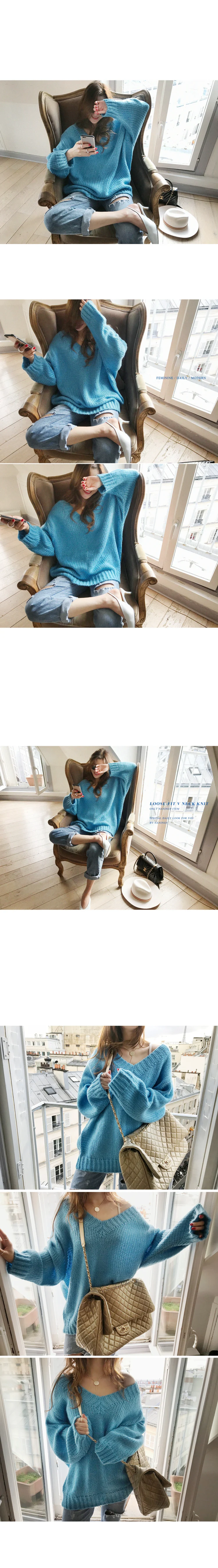 Autumn New Women's Pullovers Sweater Mohair Knitting Hollow Out V-neck Loose Korean Female Casual Fashion Tops T98319D