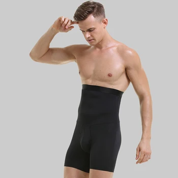 

Men Bodysuit Shaper Pants Slimming Compression Double Layers Quick Dry Body Shaper Stomach Abdomen Girdle Shorts