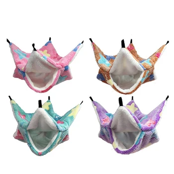 

Small Animal Cages Hamster Ferret Rabbit Guinea Pig Cotton Soft Sleeping Nest Pets Two Floors Suspension Hammock For Squirrel