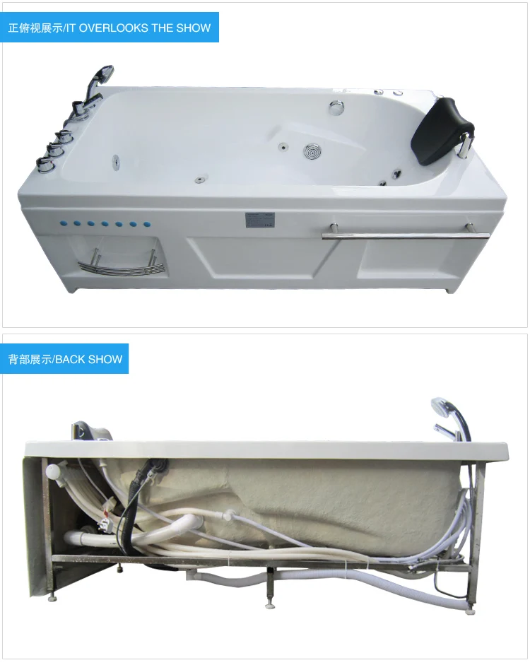 1.5 Meter European style freestanding massage bathtubs Indoor bath tub M-2004